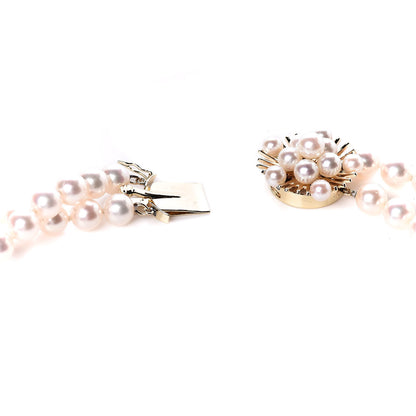 Mikimoto 14K Yellow Gold Akoya Pearl Double Strand Necklace 22" 6 of 6