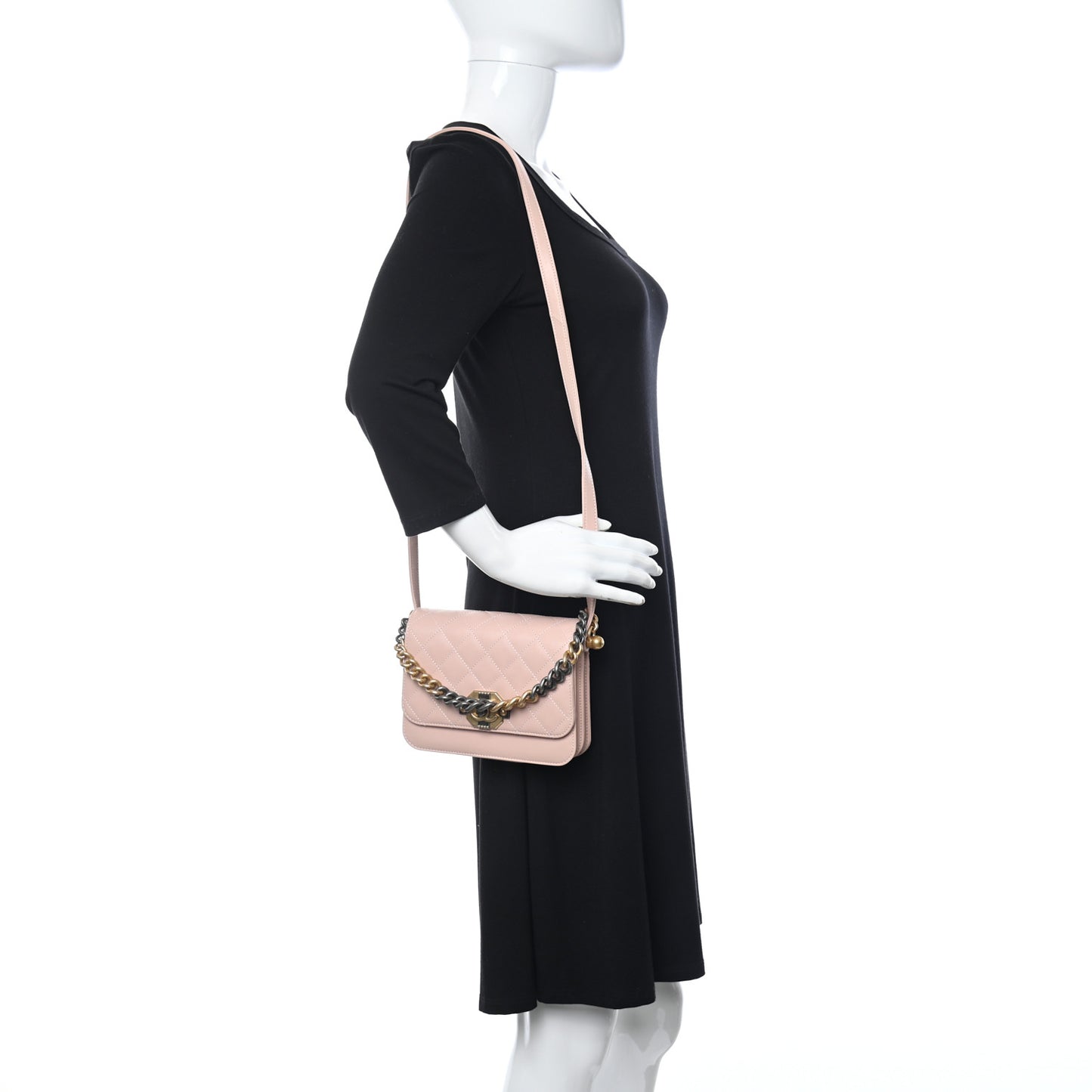 Lambskin Quilted Gold Metal Lock Flap Pink
