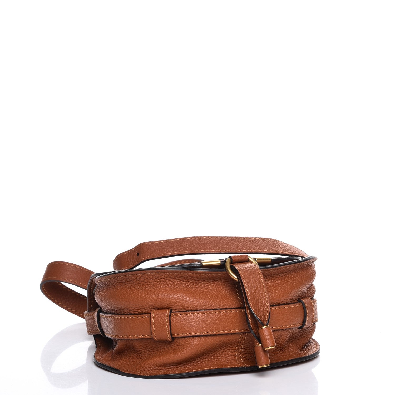 Chloe Calfskin Mini Marcie Round Crossbody Bag Tan 4 of 8