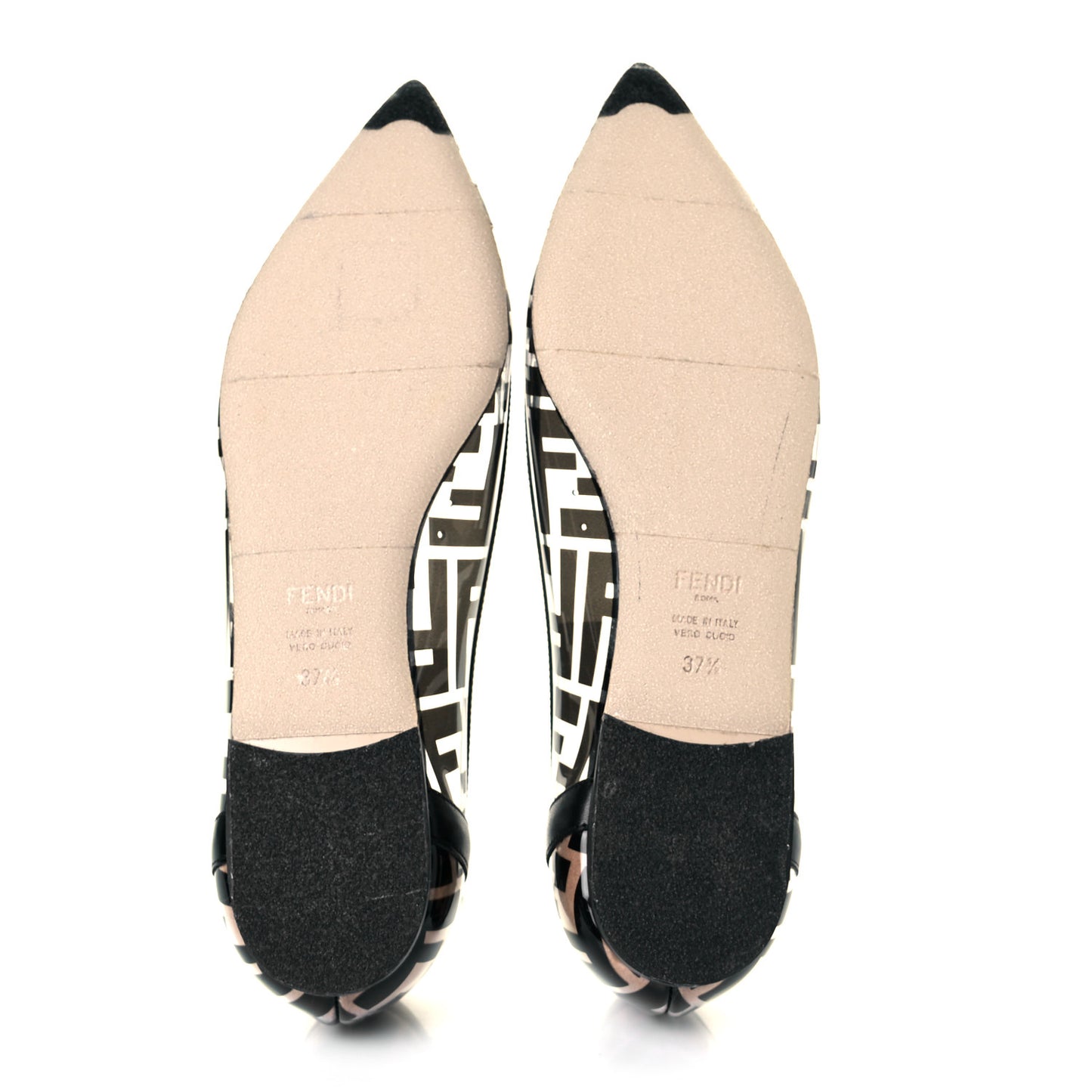 PVC Calfskin FF Colibri Ballerina Flats 37.5 Black
