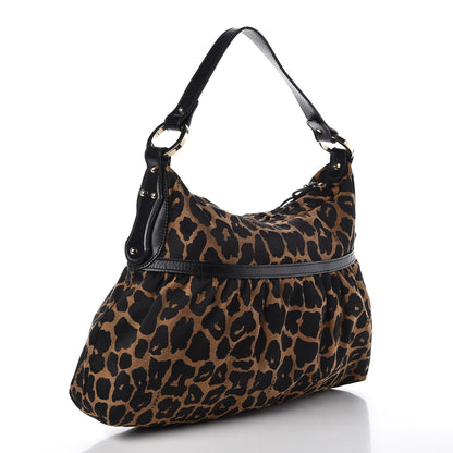 Fendi Jacquard Leopard Print Chef Hobo Tobacco 3 of 7