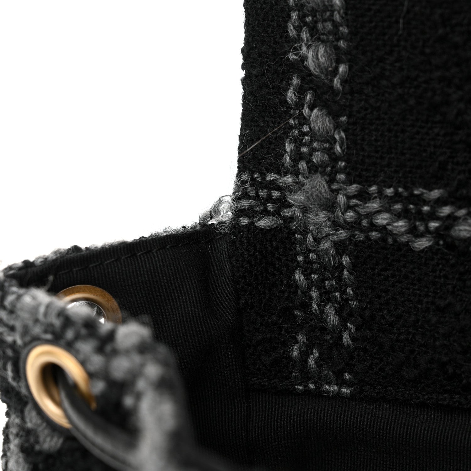 Chanel Wool Tweed Elegant Backpack Black Grey 12 of 12