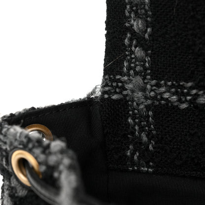 Chanel Wool Tweed Elegant Backpack Black Grey 12 of 12
