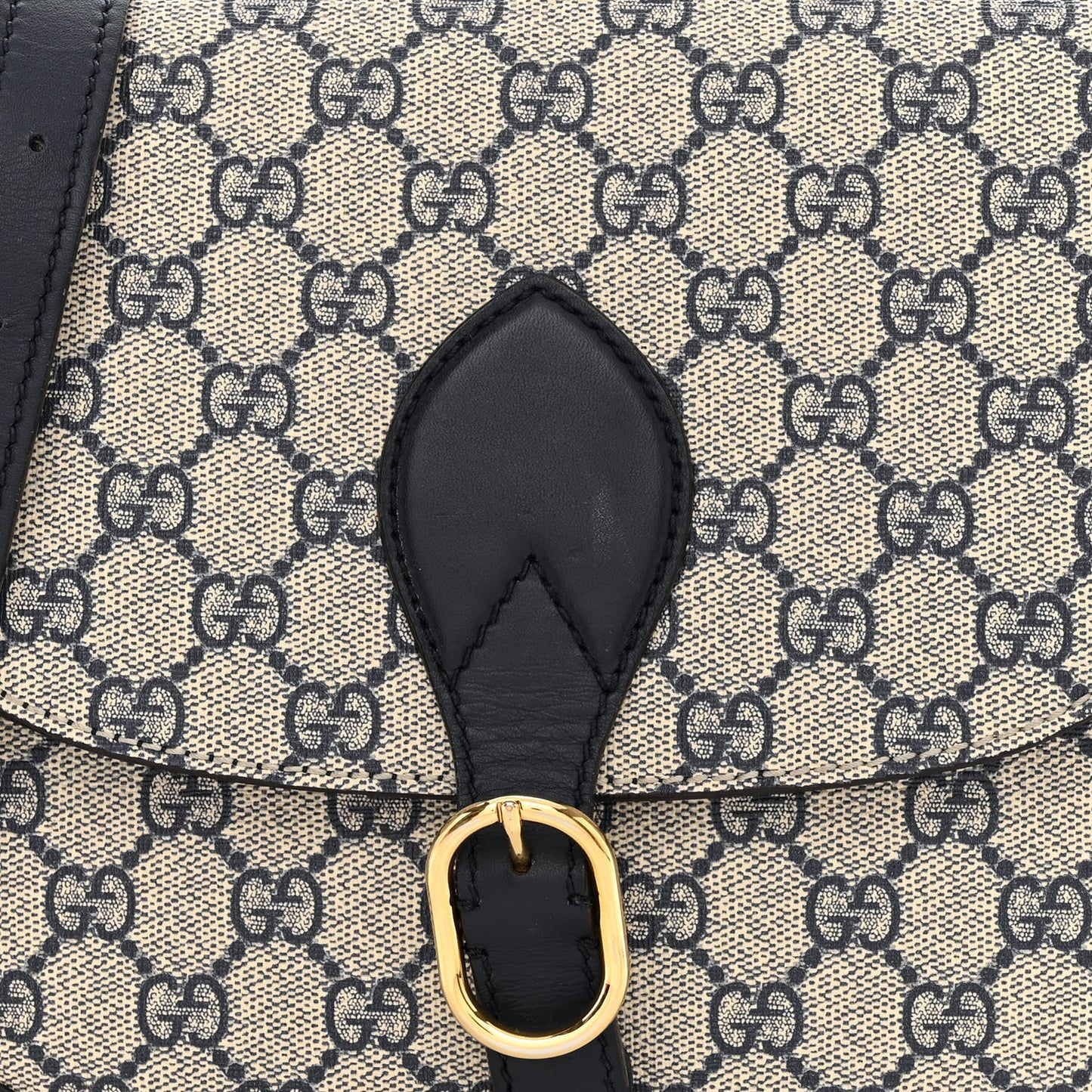 GG Supreme Monogram Small Messenger Shoulder Bag Beige Blue Navy