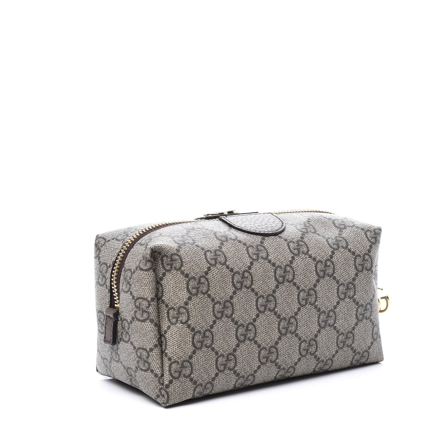 Soft GG Supreme Monogram Calfskin Medium Ophidia Cosmetic Case Beige Ebony New Acero