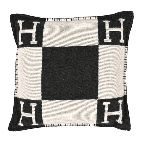 Wool Cashmere Avalon Pillow PM Ecru Gris Fonce