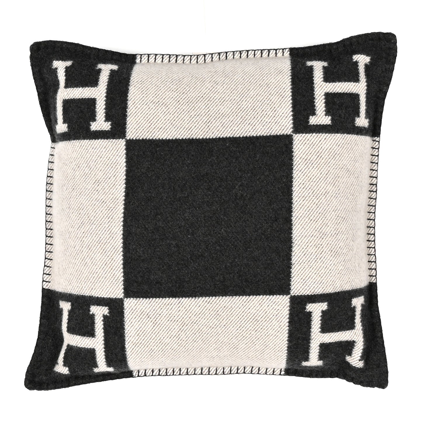 Wool Cashmere Avalon Pillow PM Ecru Gris Fonce