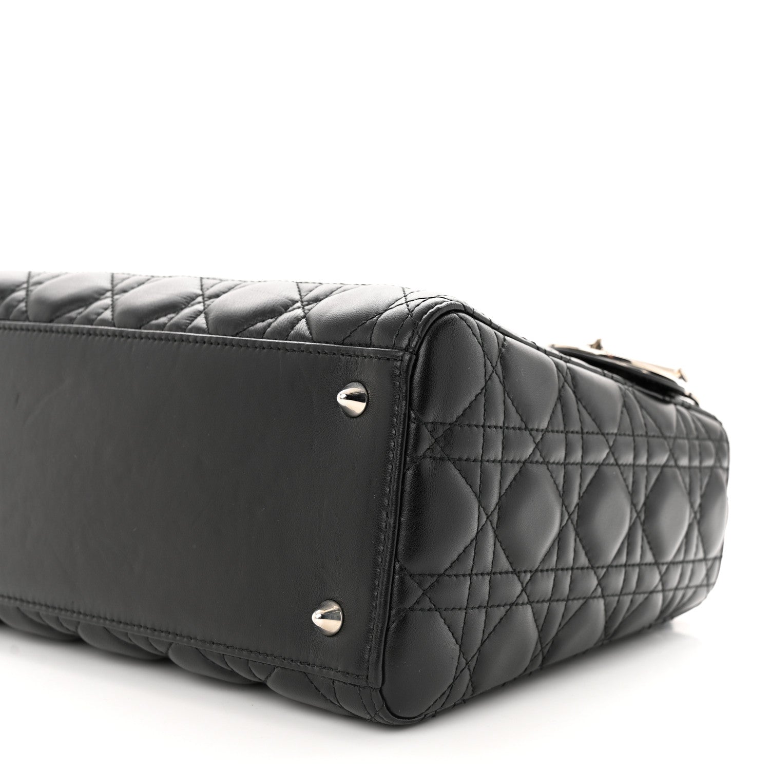 Christian Dior Lambskin Cannage Medium Lady Dior Black 10 of 11