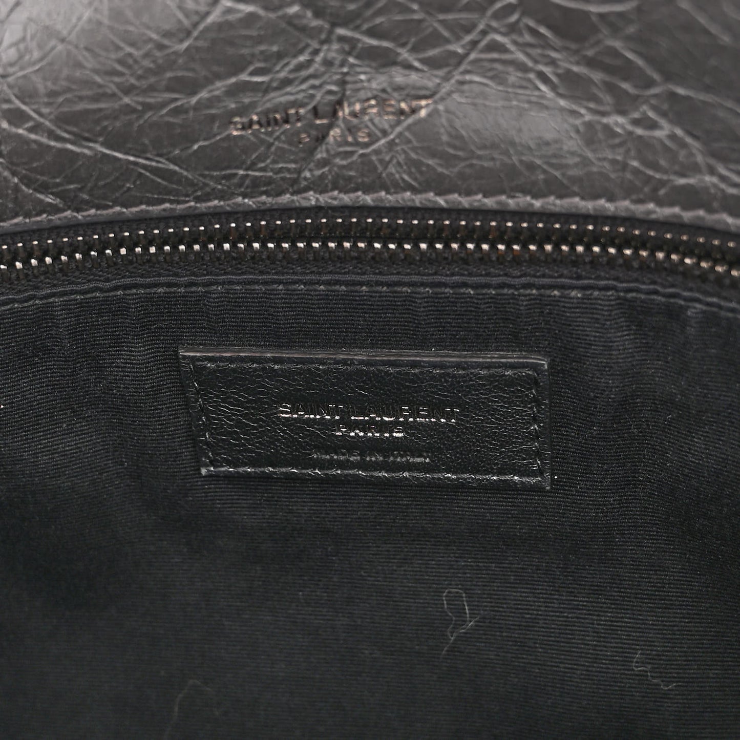 Crinkled Calfskin Matelasse Monogram Medium Niki Chain Satchel Fog