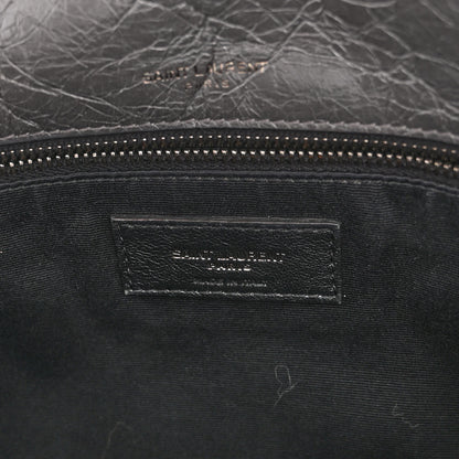 Saint Laurent Crinkled Calfskin Matelasse Monogram Medium Niki Chain Satchel Fog 6 of 11