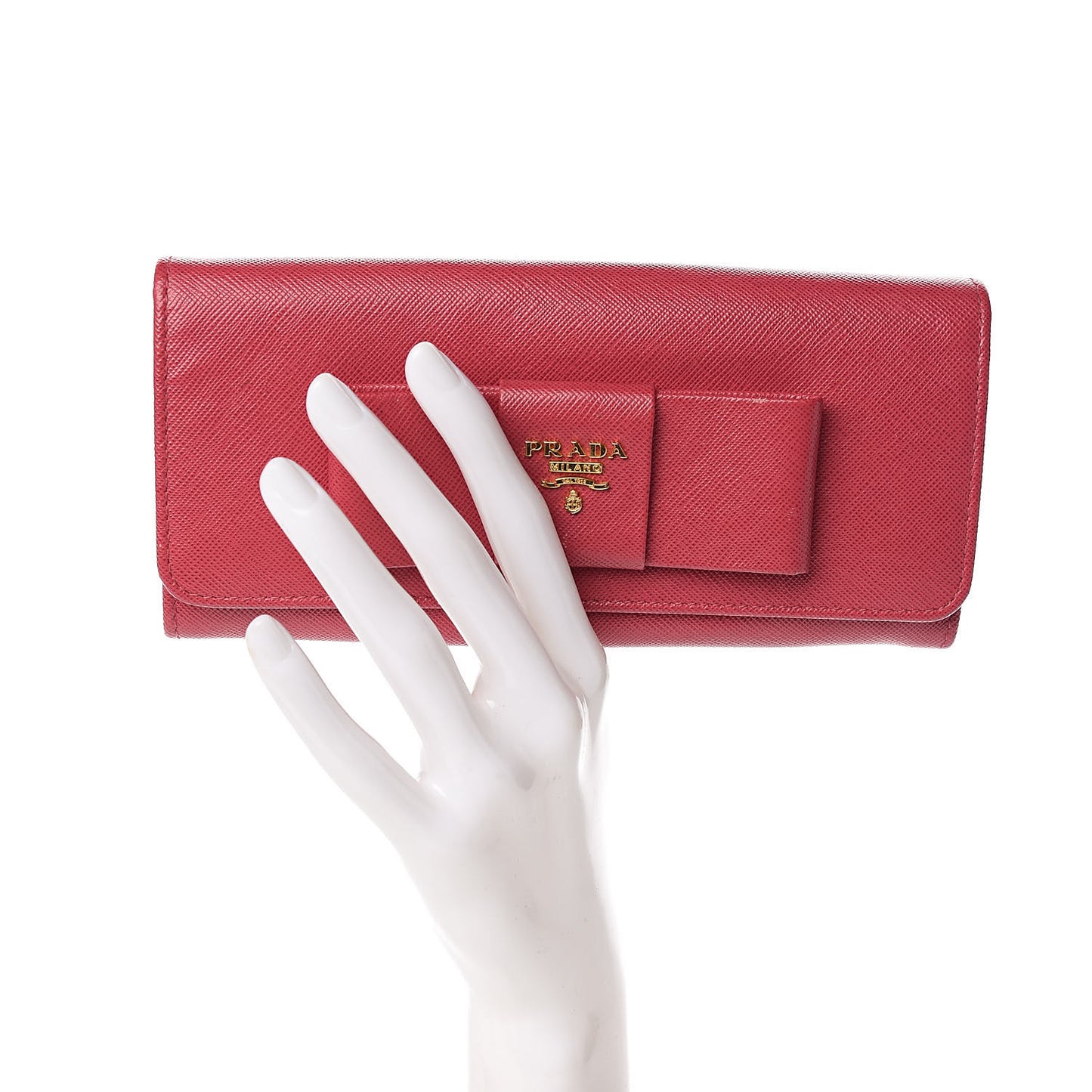 Saffiano Bow Continental Wallet Peonia