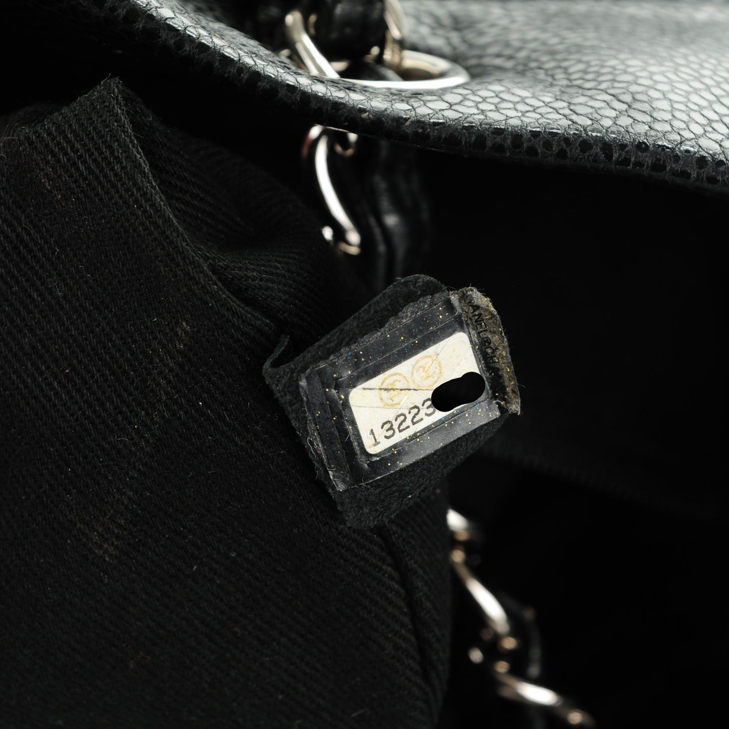 Soft Caviar Large Timeless CC Shopping Tote Black