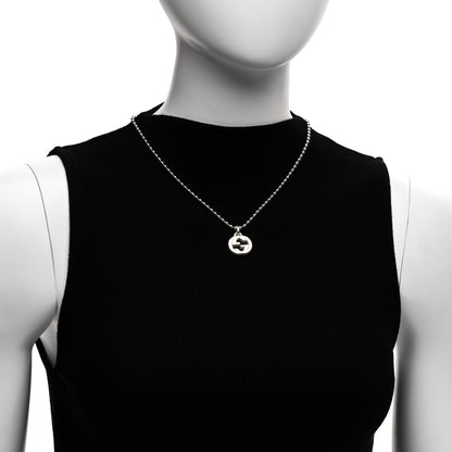 Gucci Sterling Silver Interlocking GG Pendant Beaded Necklace 2 of 4