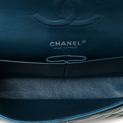 Chanel Patent Quilted Medium Double Flap Blue 5 of 12