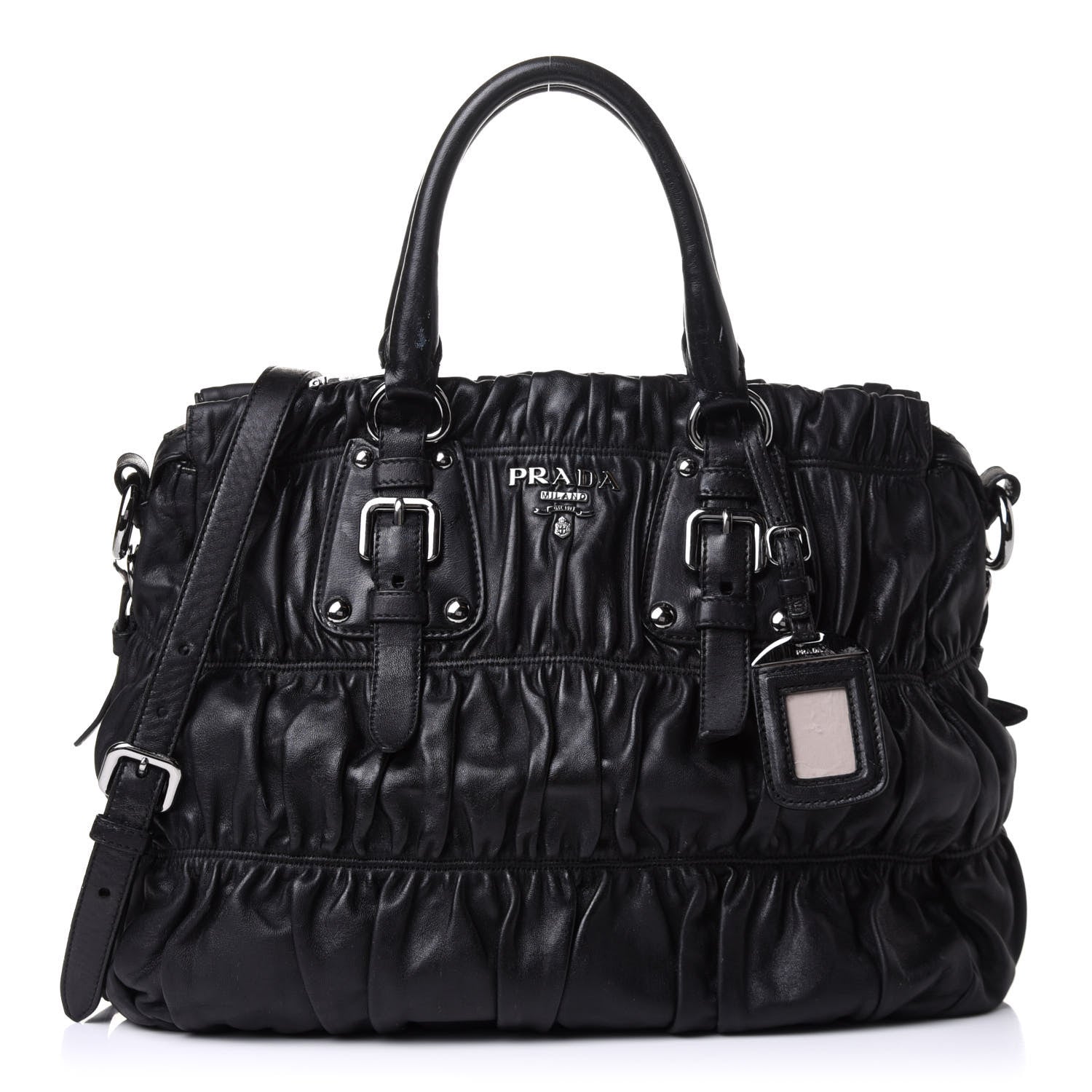 Prada Nappa Gaufre Tote Black 1 of 15