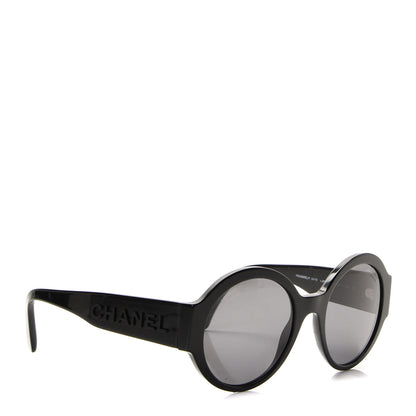 Chanel Acetate Polarized Round Sunglasses 5410 Black 2 of 6