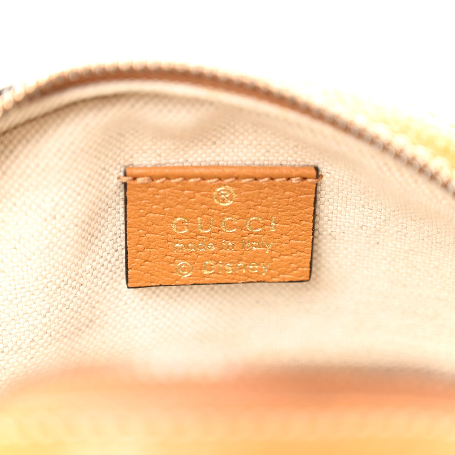 X DISNEY Mini Vintage GG Supreme Monogram Mickey Mouse Round Shoulder Bag Beige Vintage Sun Oil