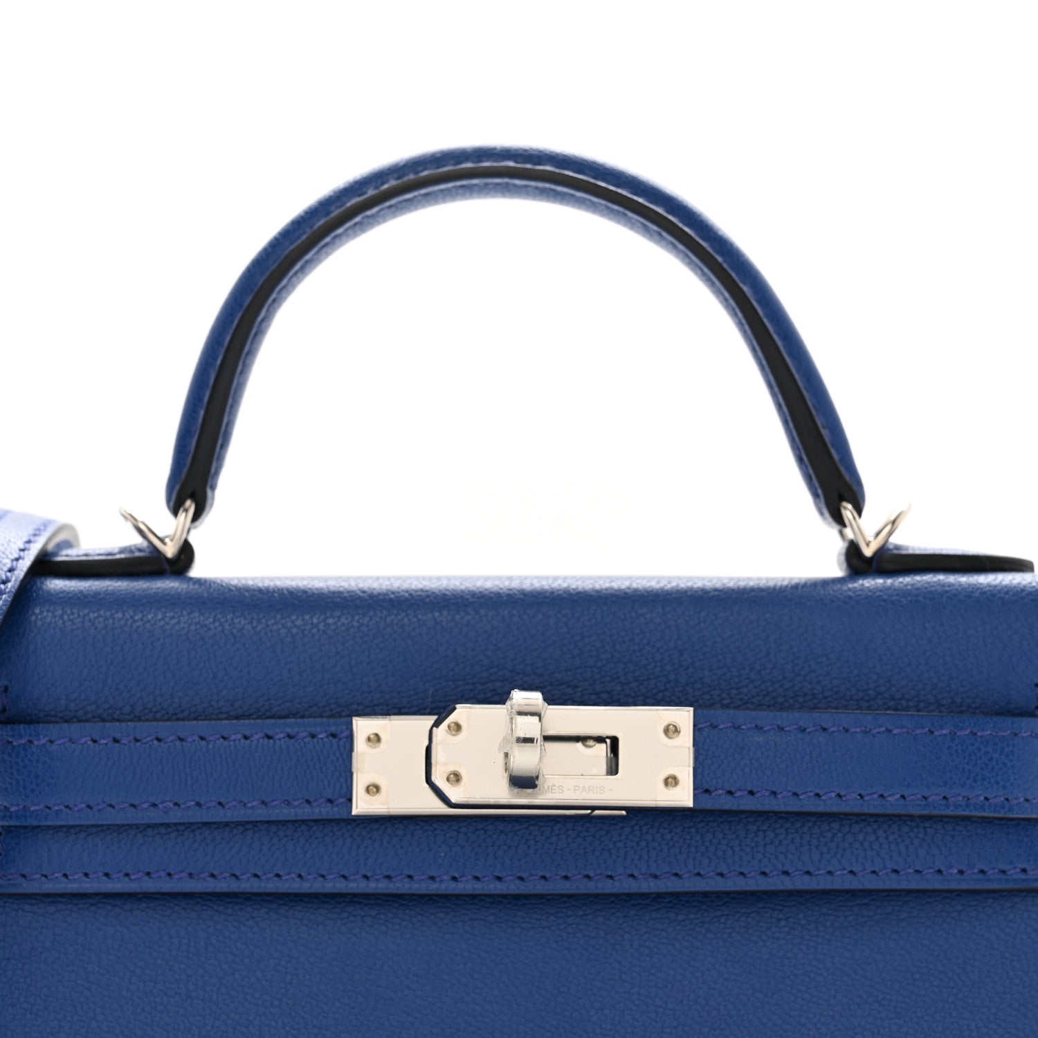 Hermes Chevre Chamkila Mini Kelly Sellier 20 Bleu Electrique 6 of 14