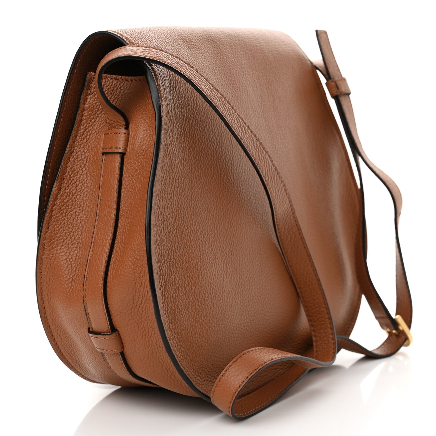Calfskin Medium Marcie Round Crossbody Bag Tan