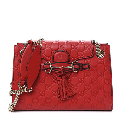 Gucci Guccissima Small Emily Shoulder Bag Red 1 of 9