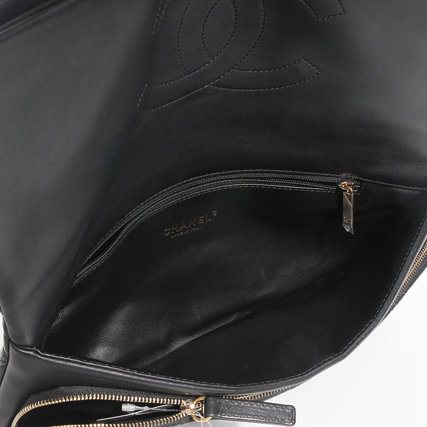 Calfskin Stitched Thin City Clutch Black