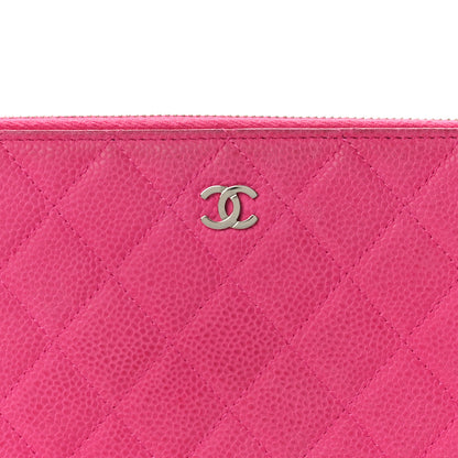 Chanel Iridescent Caviar Quilted Large Zip Around Organizer Wallet Pink 8 of 9