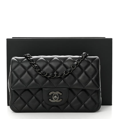 Chanel Lambskin Quilted Mini Rectangular Flap So Black 12 of 12