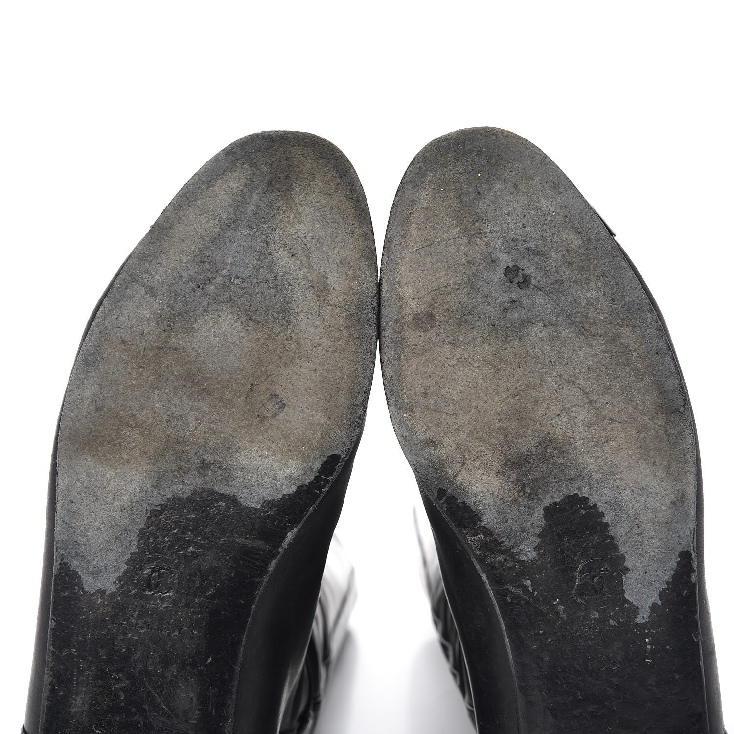 Chanel Lambskin Patent Cap Toe CC High Boots 38 Black 17 of 18