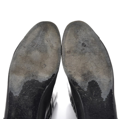Chanel Lambskin Patent Cap Toe CC High Boots 38 Black 17 of 18