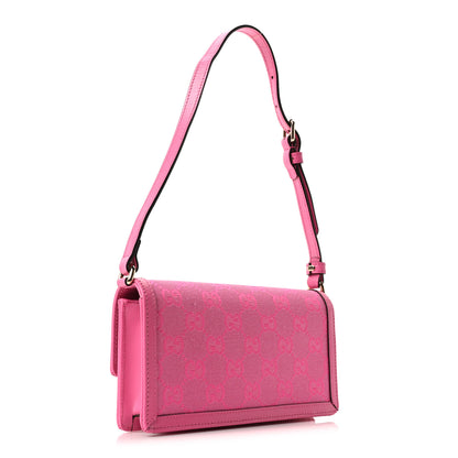 Gucci GG Monogram Scratch Lux Calfskin Mini Luce Shoulder Bag Blossom Rose Dark Blossom 3 of 9