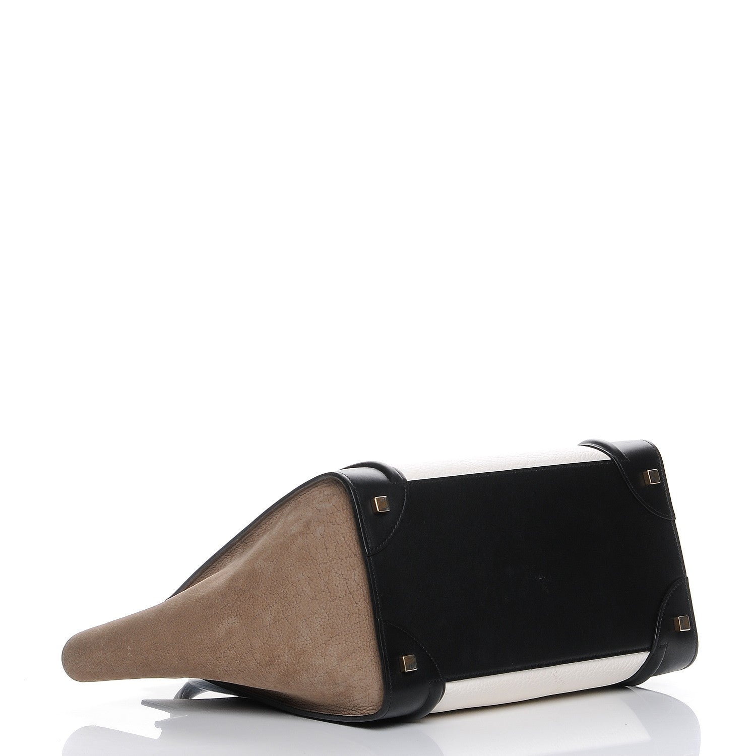 Celine Bullhide Calfskin Suede Mini Tri-Color Luggage White 4 of 8
