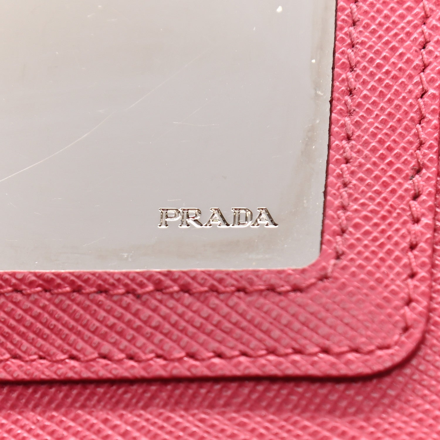 Prada Saffiano Metal Mini Crossbody Wallet Peonia 6 of 11