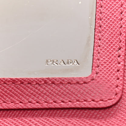 Prada Saffiano Metal Mini Crossbody Wallet Peonia 6 of 11
