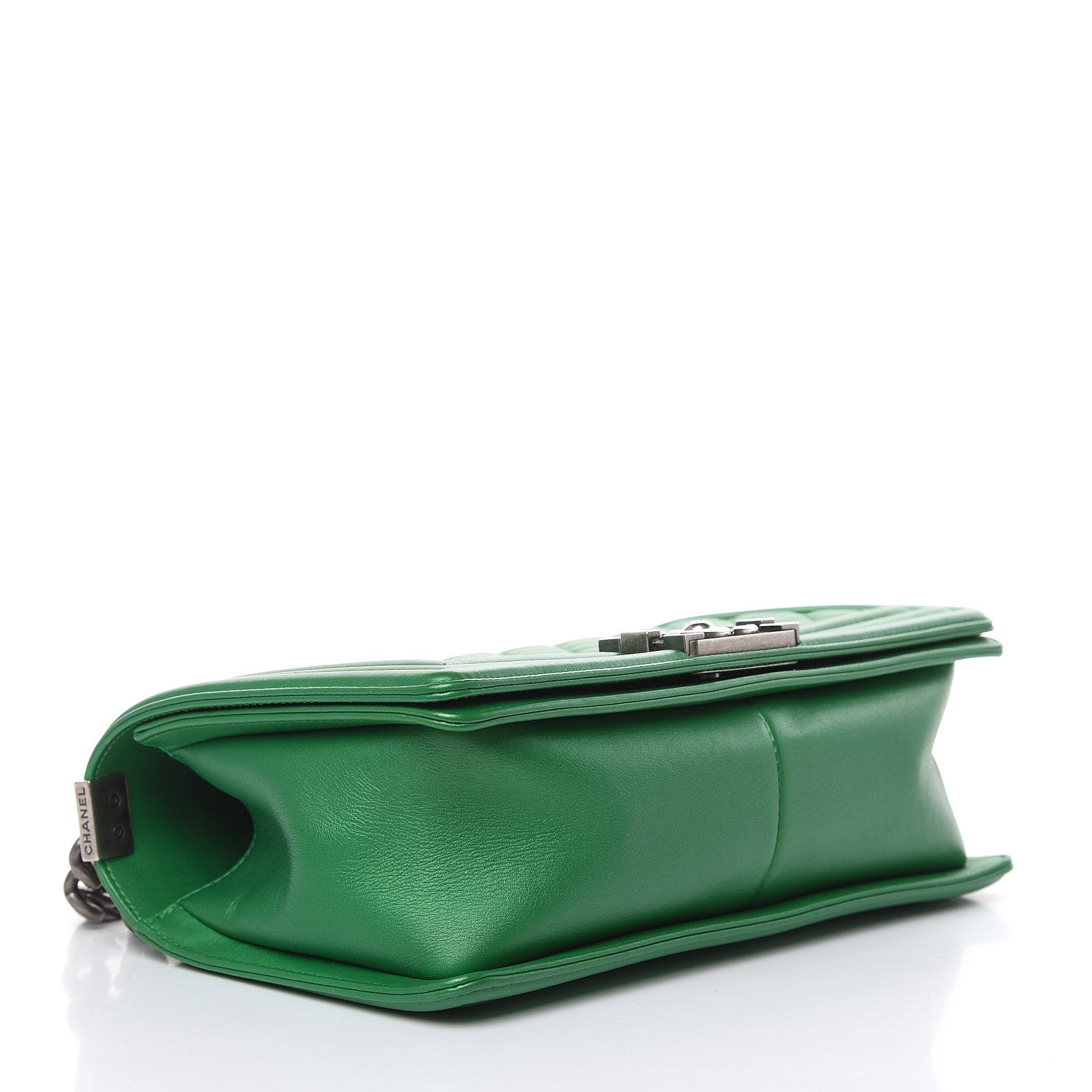Chanel Metallic Calfskin Quilted Medium Boy Flap Green 4 of 17