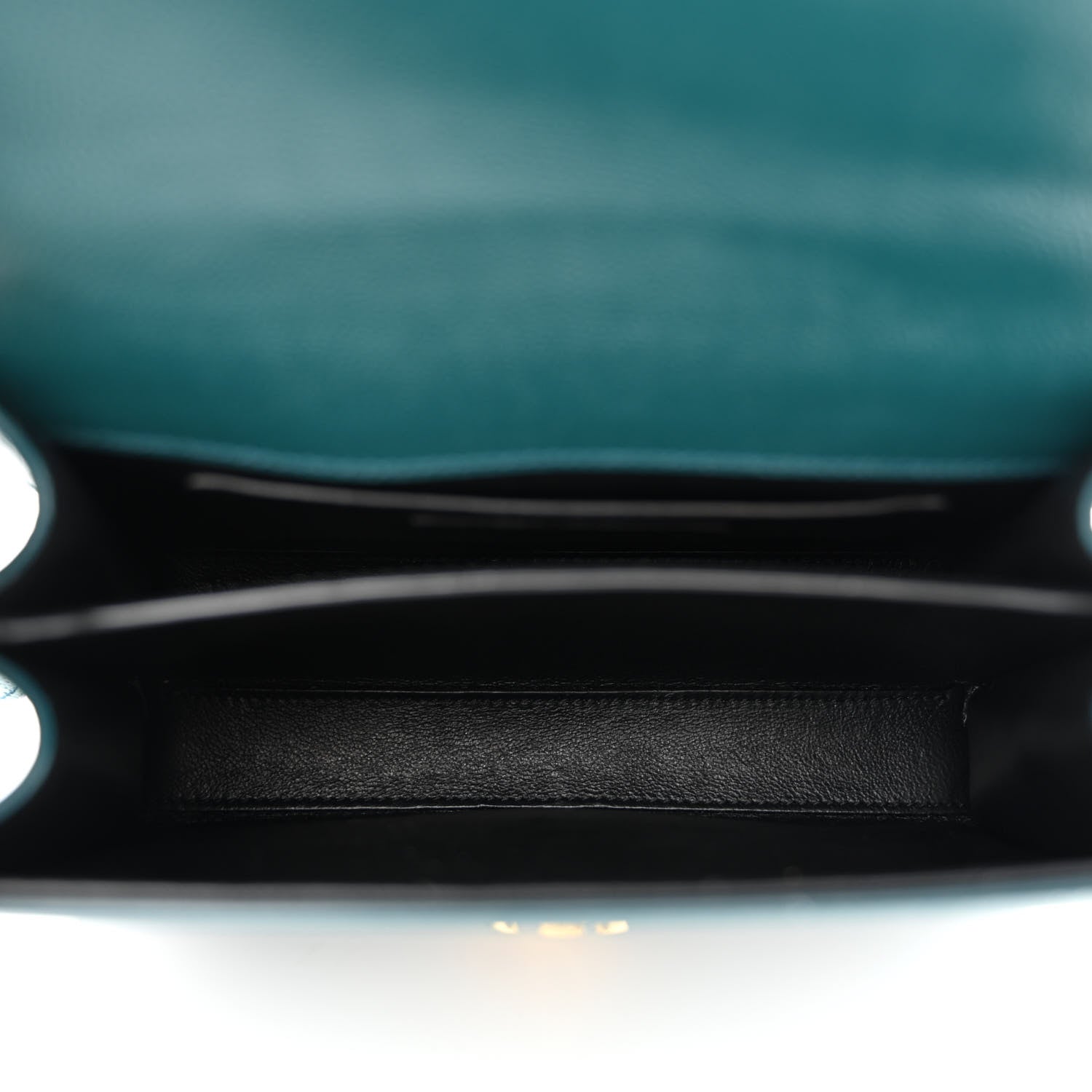 Saint Laurent Grain de Poudre Mini Classic Monogram Cassandra Top Handle Teal 5 of 11