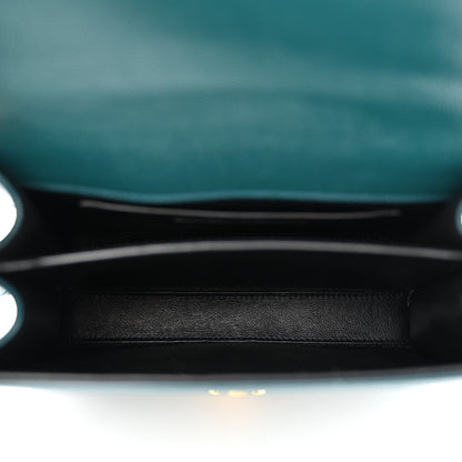 Saint Laurent Grain de Poudre Mini Classic Monogram Cassandra Top Handle Teal 5 of 11