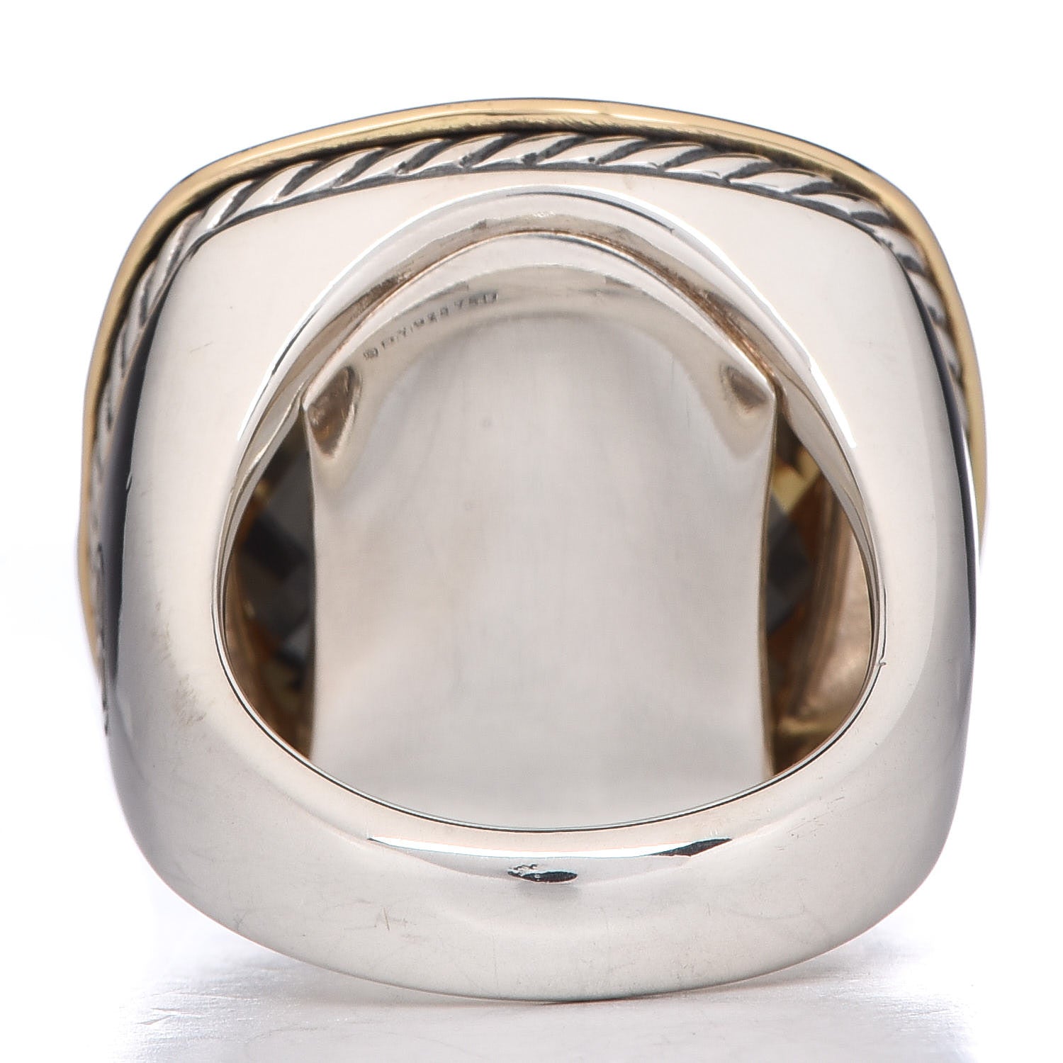 David Yurman Sterling Silver 18K Yellow Gold Champagne Citrine 18mm Albion Statement Ring 49 5 4 of 5