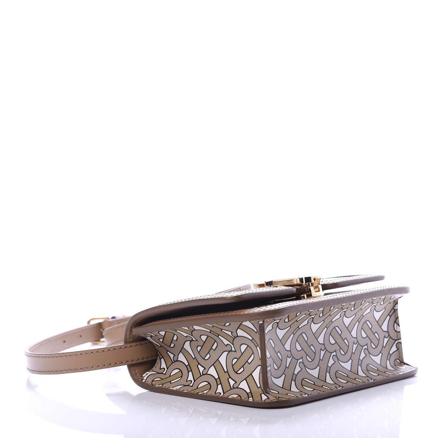 Calfskin Monogram Mini TB Bag Beige