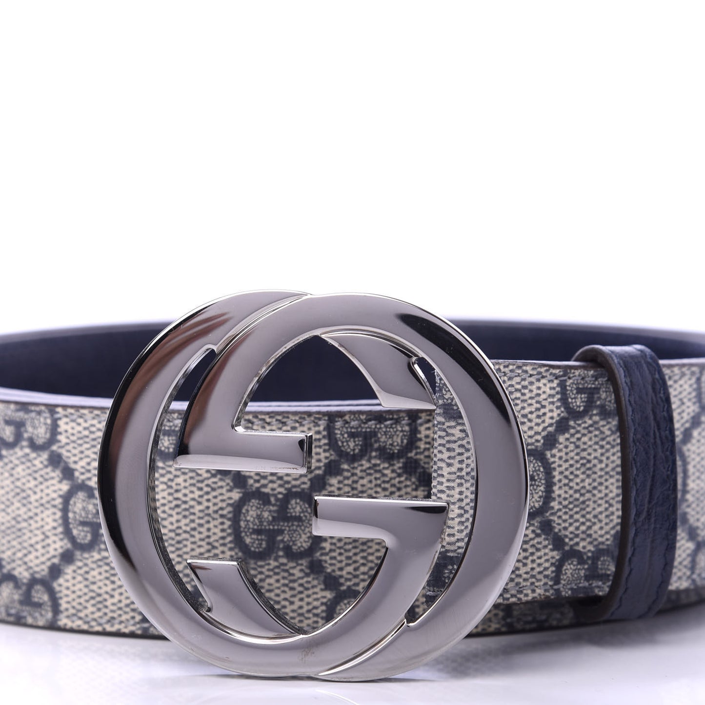 GG Plus Monogram Interlocking G Belt 95 38 Navy