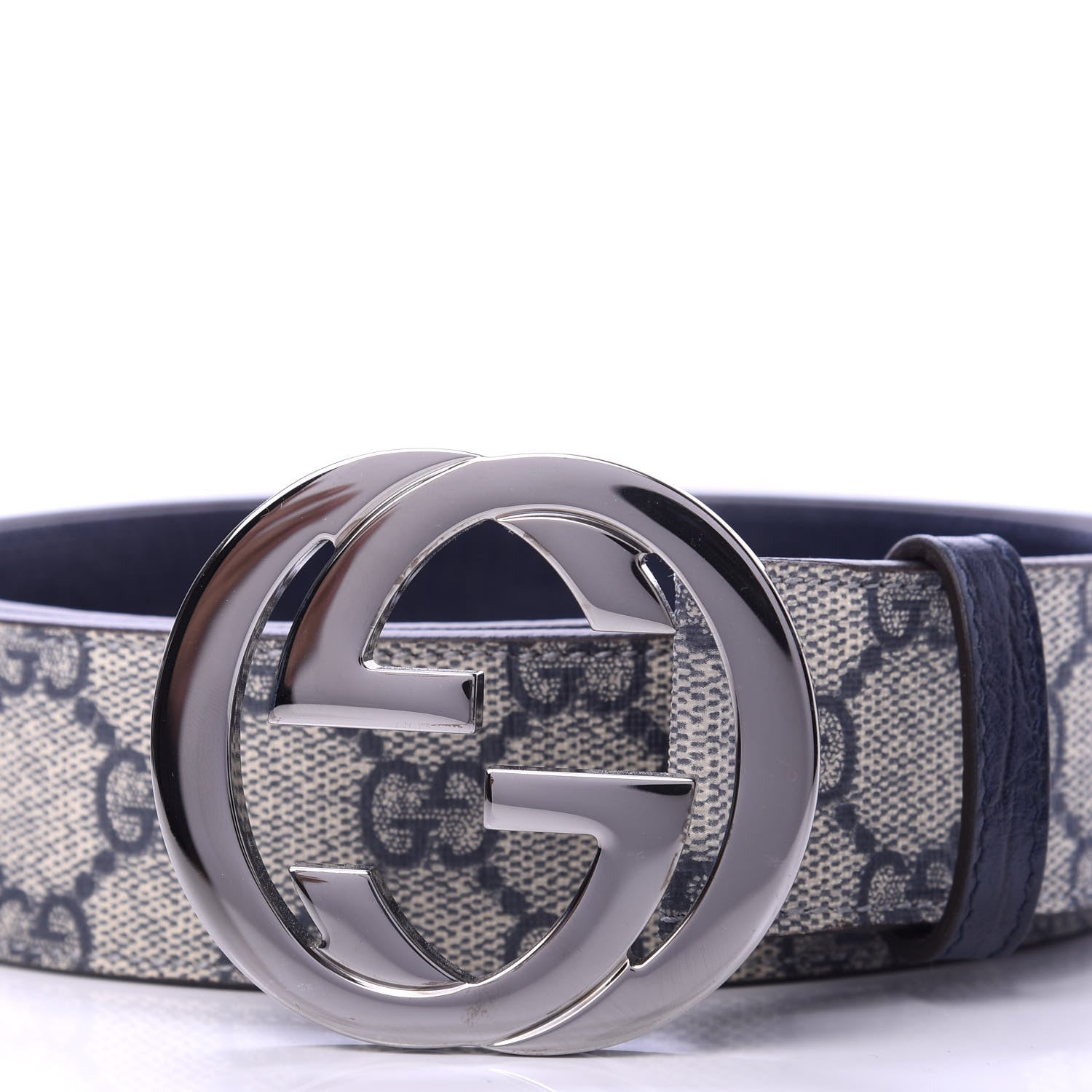 Gucci GG Plus Monogram Interlocking G Belt 95 38 Navy 5 of 6