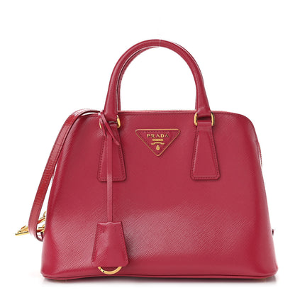 Prada Saffiano Vernice Small Promenade Tote Peonia 1 of 10