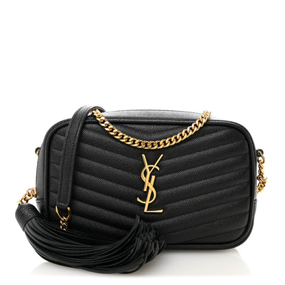 Saint Laurent Grain De Poudre Matelasse Monogram Mini Lou Camera Bag Black 1 of 11