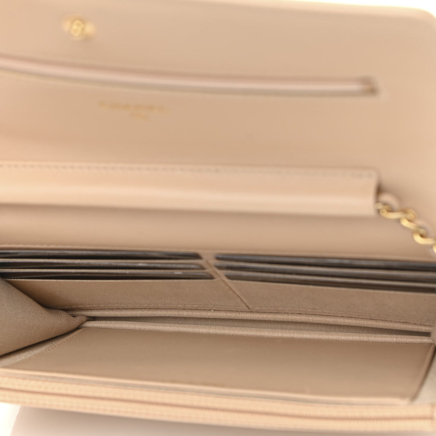 Lambskin Quilted Boy Wallet On Chain WOC Beige