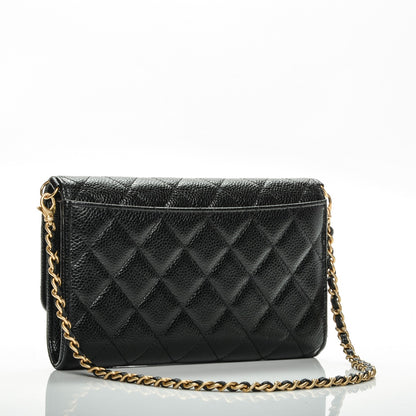 Chanel Caviar Quilted Wallet on Removable Chain Black 3 of 9
