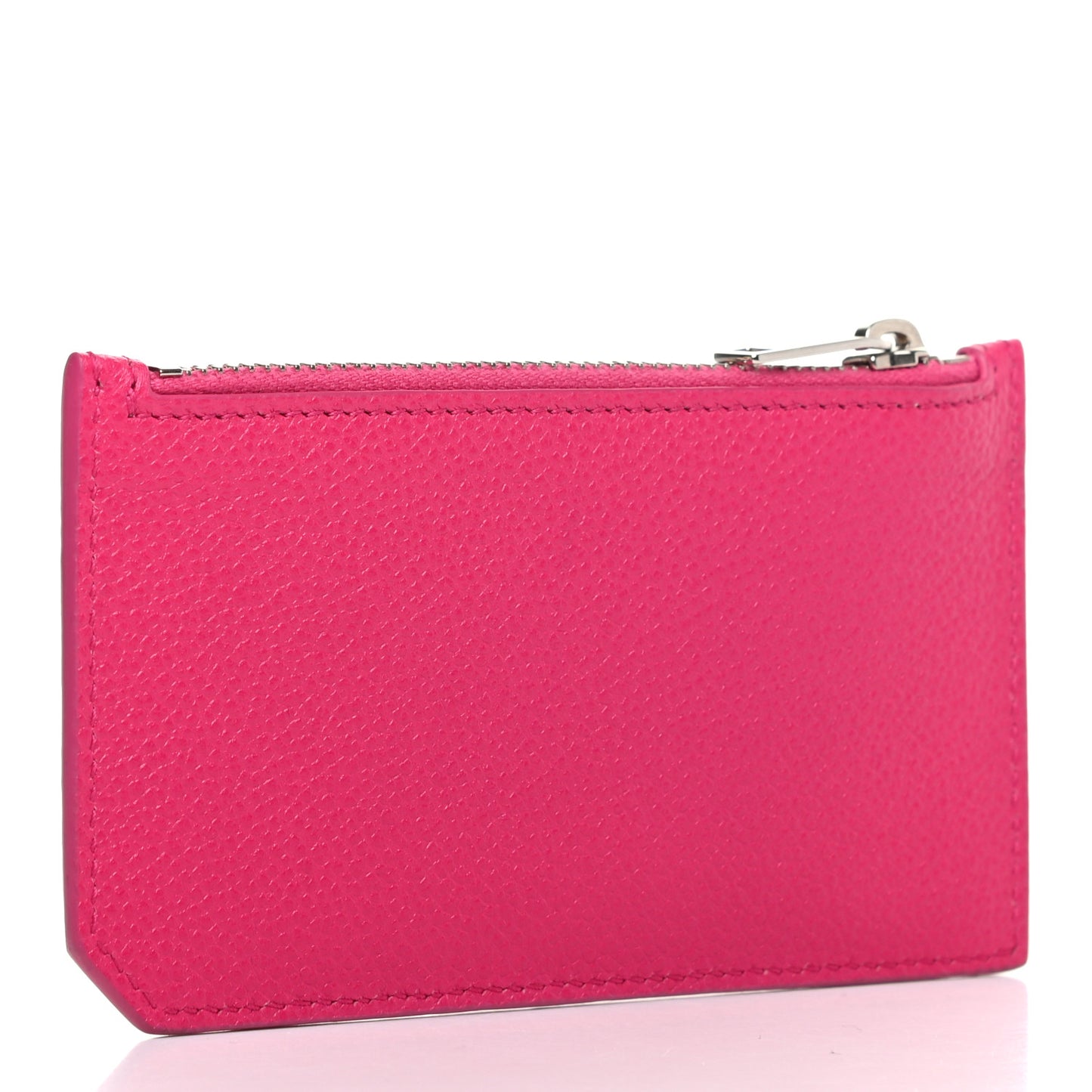 Grained Calfskin 5 Fragments Zip Pouch Card Holder Bubblegum
