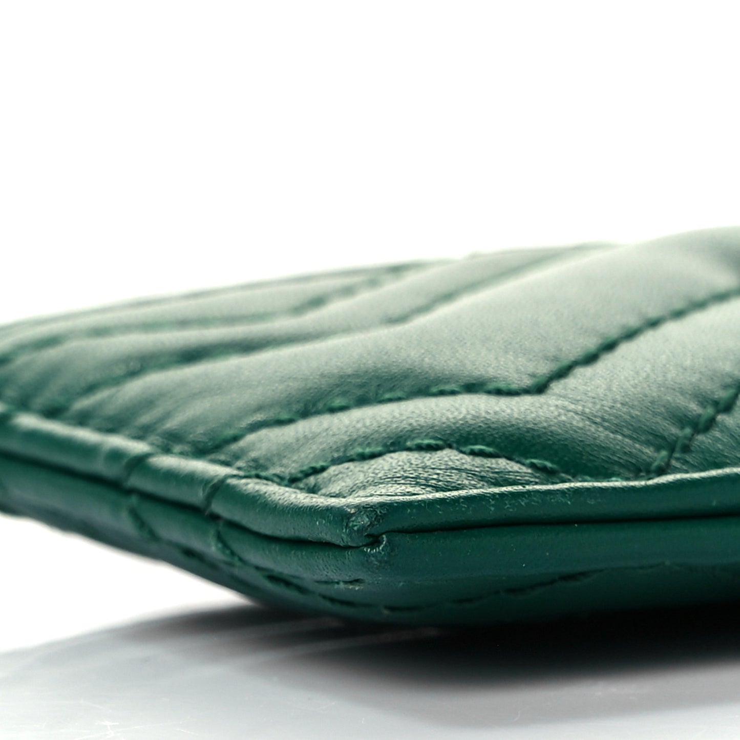 Calfskin Matelasse GG Marmont Card Holder Emerald Green
