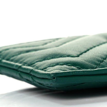 Gucci Calfskin Matelasse GG Marmont Card Holder Emerald Green 7 of 9
