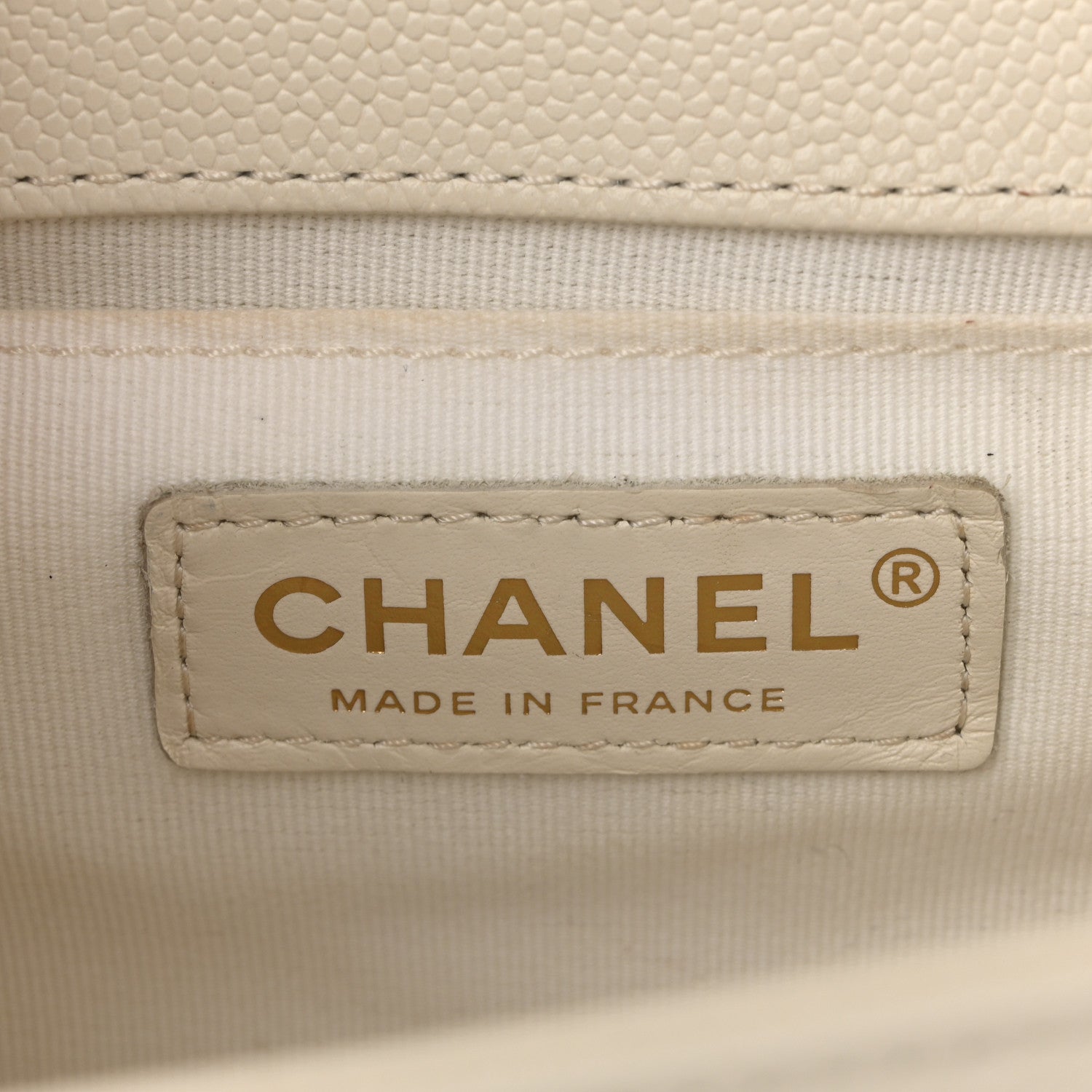 Chanel Caviar Chevron Quilted Medium Boy Flap White 11 of 19