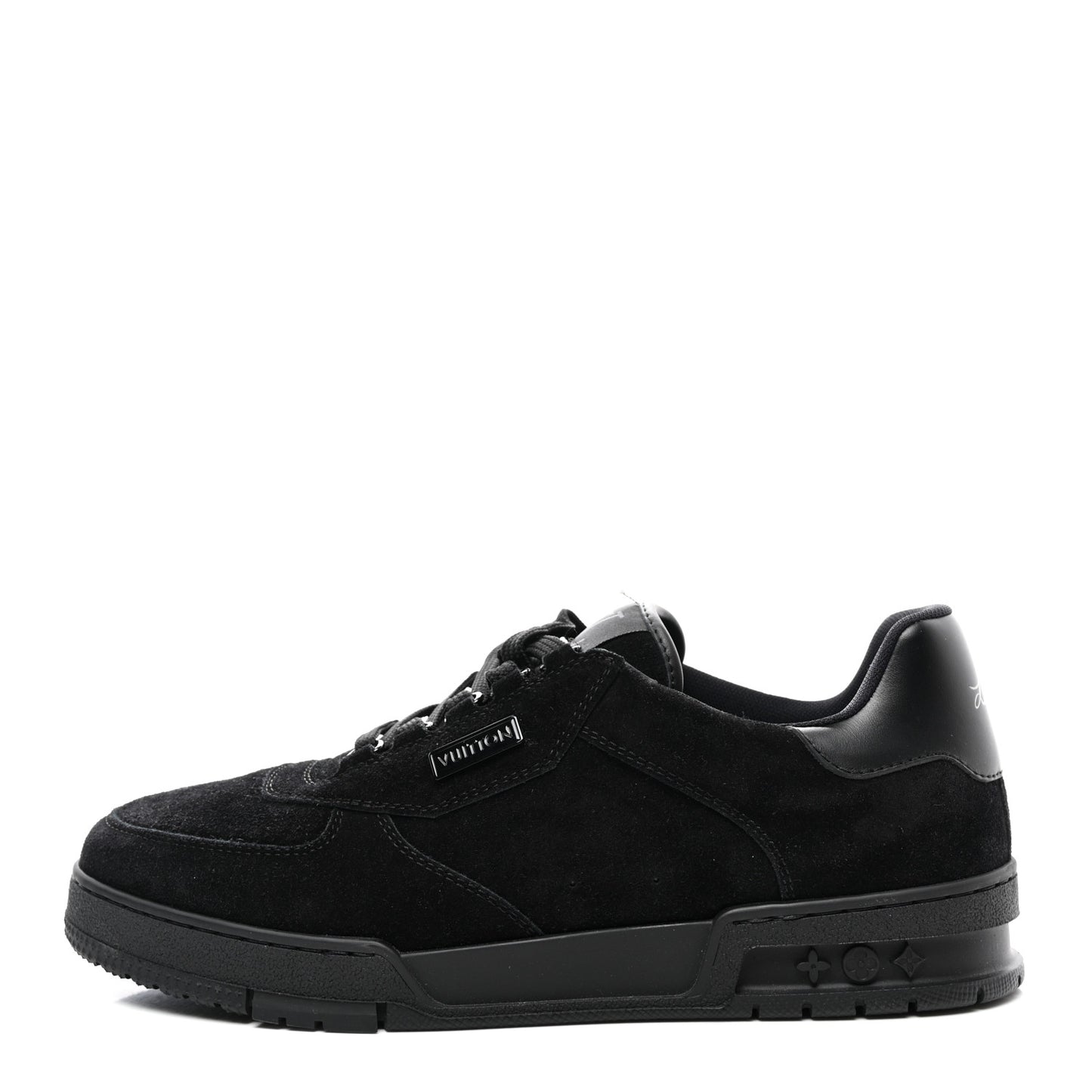 Suede Mens LV Trainer Sneakers 9 Black