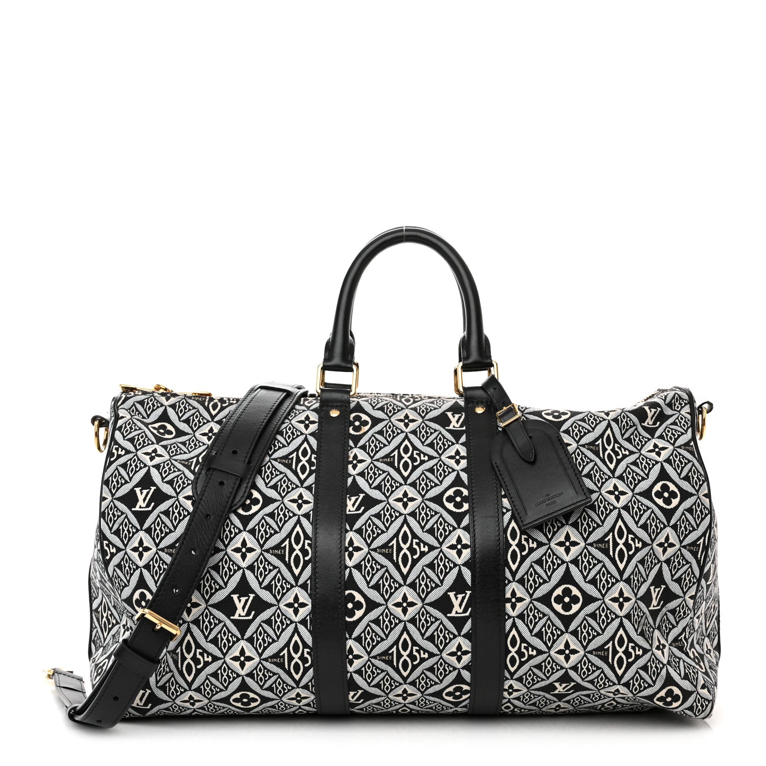 Louis Vuitton Jacquard Since 1854 Keepall Bandouliere 45 Grey 1 of 12